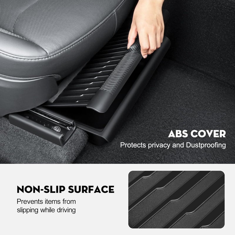 KUNIST 2PCS Under Seat Storage Box for 2026 Tesla Model Y Juniper,Hidden Organizer Tray Underseat Bins with Lid Cover for 2025-2026 Tesla New Model Y Juniper (Launch Series) Interior Accessories - Image 5